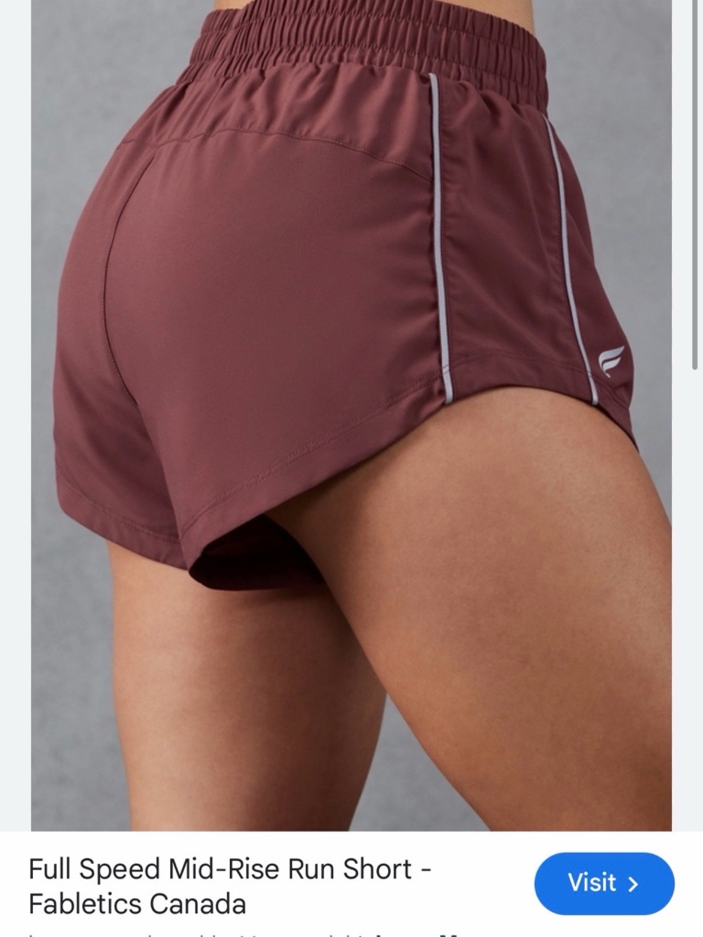 Fabletics medium Women's Full Speed Mid-Rise Run Short in Burgundy